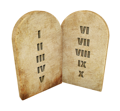 Stone Tablets numbered commandments SMALL